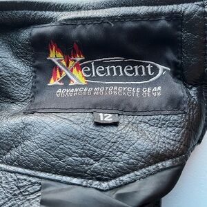 Women’s Xelement Black Leather Motorcycle Chaps